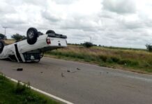 Jujeña conducía totalmente borracha, volcó y le echó la culpa a un perro