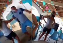 Video escándalo: acompañó a su amante a vacunarse, se encontró con su esposa y se desató una pelea