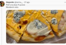 La pizza más espantosa: pidió una cuatro quesos y le mandaron algo insólito