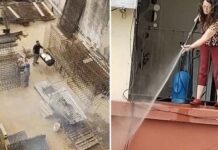 Viral: hacían un asado de obra pero una vecina se los apagó desde el balcón