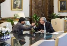 Alberto Fernández y Evo Morales compartieron una charla en la sede del PJ