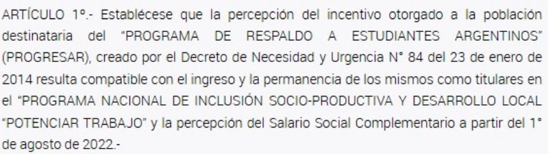 cobrar potenciar trabajo y progresar